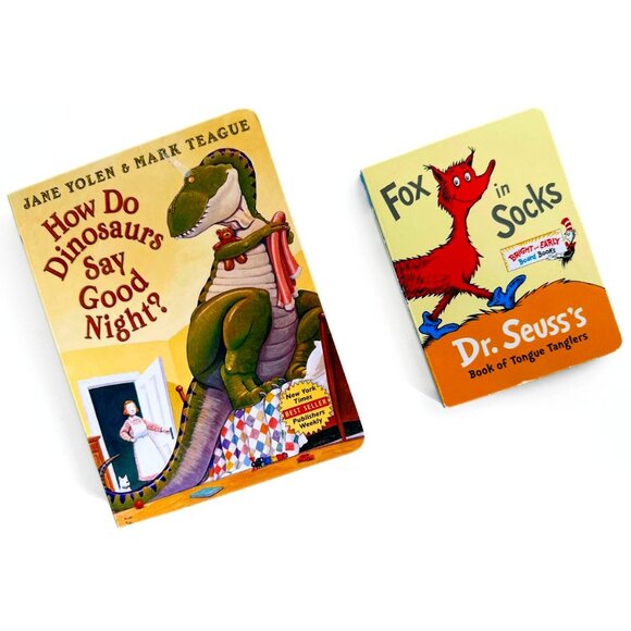 BOARDBOOK Toddler Kid Hardcover 2 Book Bundle Dr. Seuss and Dinosaurs NEW - Picture 1 of 2